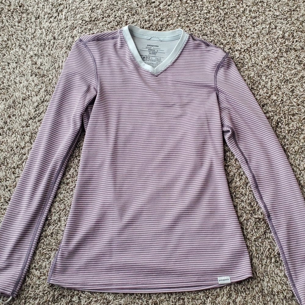 Patagonia Capilene 2 Lightweight Mauve Long Underwear Crew Top Women's 2